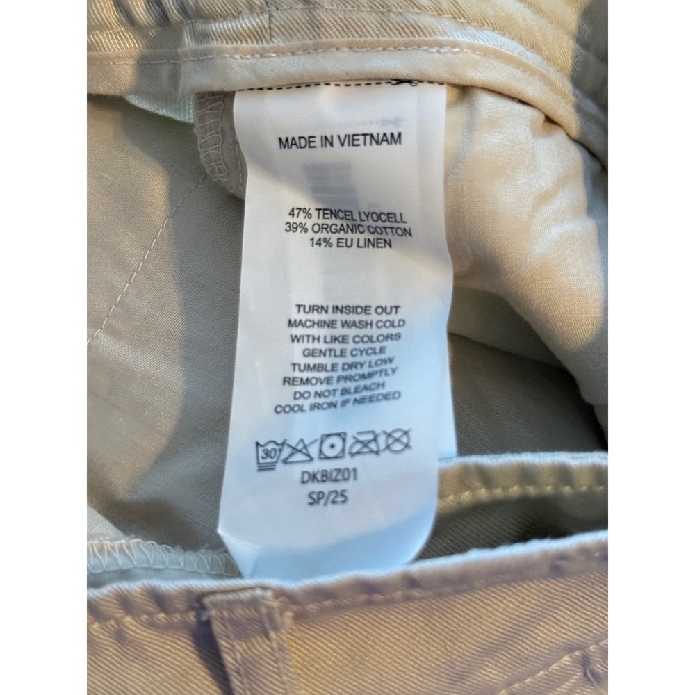 Quince Drapey Twill Tapered Trouser Oatmilk Beige Linen Blend Pants Size 10 NEW - Picture 4 of 5